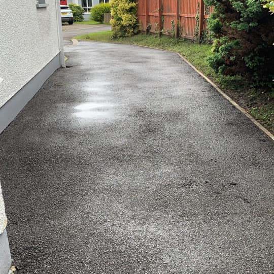 Driveway after pressure washed